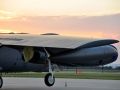 Bombardér B 52H Stratofortress sunset engine detail