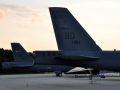 Two Bombers B 52H Stratofortress sunset tail detail